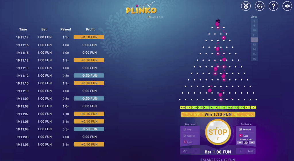 Crypto Plinko: Gioca a Plinko online su Winz Casino